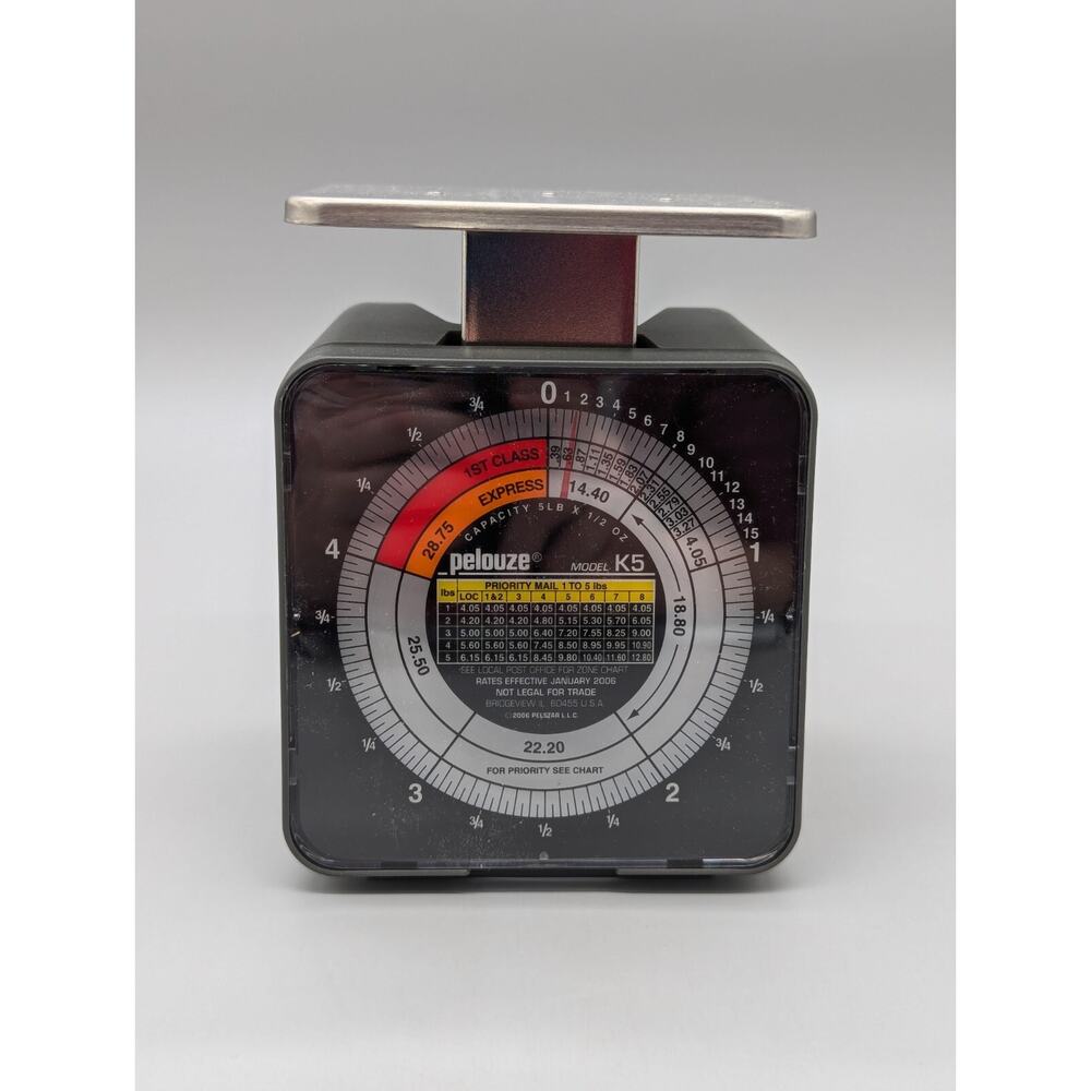 Pelouze Model K5 Postal Service Mechanical Desk Scale 5 lb Capacity Works